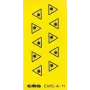 EFB Elektronik Laserikiirguse hoiatusmärk, isekleepuv, 50x50 mm, kollane/must, 10 tk