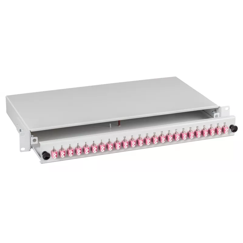 EFB-Elektronik Splice Box Black LC 9/125µm OS2 Pull-Out 24 Pigtails / 12 Couplers