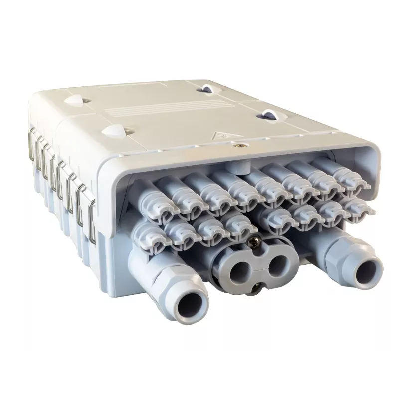 EFB FTTH IP65 välisjaotuskarp 96 kiu jaoks splaissalvedega ja kiu ülejäägi hoidikuga (FTTH-BOX-OUT-6)