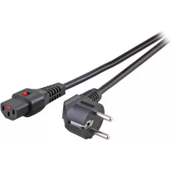 EFB Elektronik toitejuhe CEE7/7 nurk 90° - C13 180° IEC Lock must 5,0 m