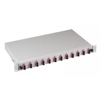 EFB Elektronik Splice Box SC 50/125 µm OM4 Extendable, 24 Pigtails Offset / 12 Couplings