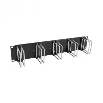 EFB 19 inch 2U kaablihalduspaneel 5 x metallist topeltklambriga 75 mm RAL9005 (699983TS.1)