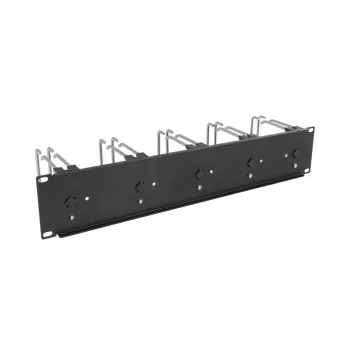 EFB 19 inch 2U kaablihalduspaneel, 5 x topeltmetallklambrit 110 mm, esipaneel RAL9005 (699983TS.2)