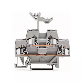 WAGO 280-519 2-juhiline Push-in CAGE CLAMP klemmliist, 2,5 mm², hall, DIN-riiulile paigaldamiseks