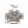 WAGO 280-519 2-juhiline Push-in CAGE CLAMP klemmliist, 2,5 mm², hall, DIN-riiulile paigaldamiseks