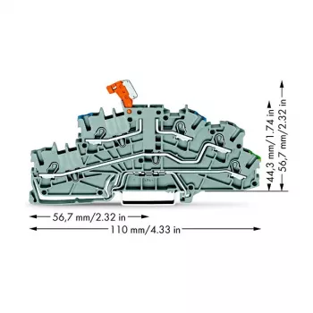 WAGO 2003-6641 Otsaplaat TOPJOB S 2003 seeria jaoks, hall, laius 5,2 mm