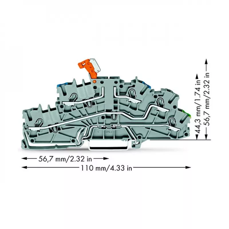 WAGO 2003-6641 Otsaplaat TOPJOB S 2003 seeria jaoks, hall, laius 5,2 mm