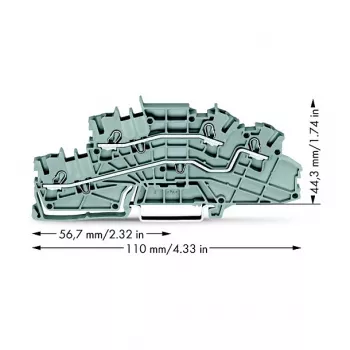 WAGO 2003-6642 Läbiv klemmliist, TOPJOB® S, 2-juhiline, 4 mm², hall, 800 V, 24 A