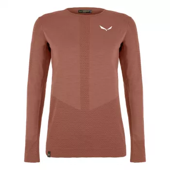 Salewa Zebru Medium Warm AMR L/S Tee naiste termoaluskiht - etruskipunane, suurus S