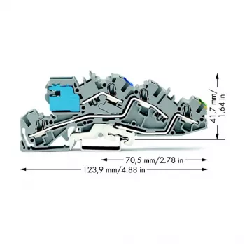 WAGO 2005-7641 TOPJOB S Läbiv klemmliist, 6 mm², hall, 800 V, 41 A