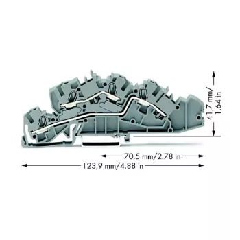 WAGO 2005-7642 Läbiv klemmliist, 4 mm², 32 A, 400 V, hall, CAGE CLAMP