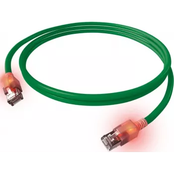 EasyLan DualBoot LED Patch Cable RJ45 S/FTP Cat.6A (Class EA) with saCon Plug - LSOH - Green - 7.5m