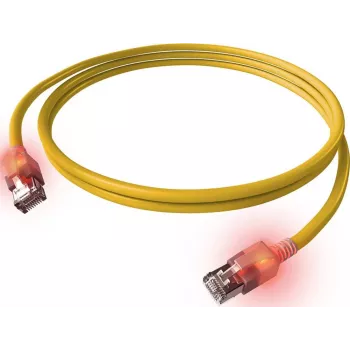 EasyLan DualBoot LED Patch Cable RJ45 S/FTP Cat.6A (Class EA) - saCon pistikuga - LSOH - Kollane - 7m