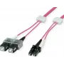 EasyLan FO LED Patch Cord Premium, Duplex - LC Multi-Mode (M) to SC Multi-Mode (M) - 3 m - Fiber Optic - Duplex - 50/125 µm - OM4 - Heather Violet (RAL 4003)