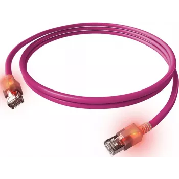 EasyLan DualBoot LED Patch Cable RJ45 S/FTP Cat.6A (Class EA) - with saCon Plug - LSOH - Violet - 7m