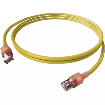 EasyLan DualBoot LED Patch Cable RJ45 S/FTP Cat.6A (Class EA) with saCon Connector - LSOH - Yellow