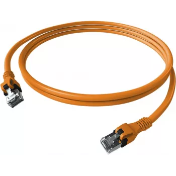 EasyLan saCon DualBoot Patch Cable S/FTP Cat.6A Orange 1.0m