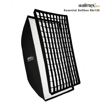 Walimex Pro Softbox Essential 80x120 cm ristkülikukujuline softbox Bowensi kinnitusega, hõbedane sisepind, difuusorid, kandekott