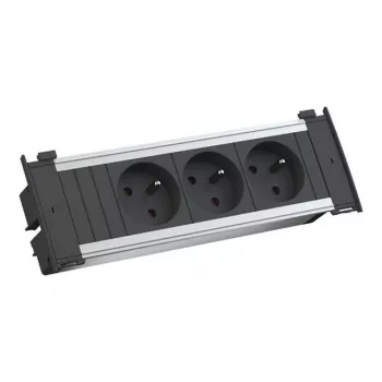 Bachmann Kapsa S 3xUTE toite pikenduskaabel 2,0m CEE7/7 must