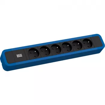 Bachmann PRIMO 2 Toiteplokk 6x Tüüp E Pistikupesa 2,0m CEE 7/7 Pistik Gentian Blue