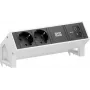 Bachmann DESK2 2x Schuko USB-C 45W 0.2m Pure White RAL9010 Desk Power Module