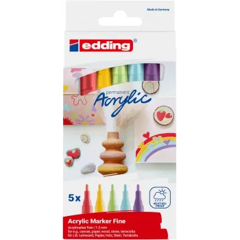 EDDING 5300 Akrüülmarkerite komplekt Segavärvid 1.0 - 2.0 mm 5 tk (4-5300-5S-2)