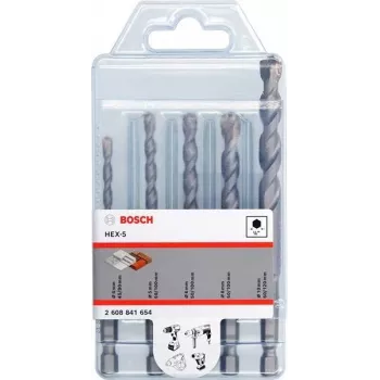 Bosch Accessories HEX-5 2608841654 Betooni keerdpuuriterade komplekt 4 mm, 5 mm, 6 mm, 8 mm, 10 mm 5 tk
