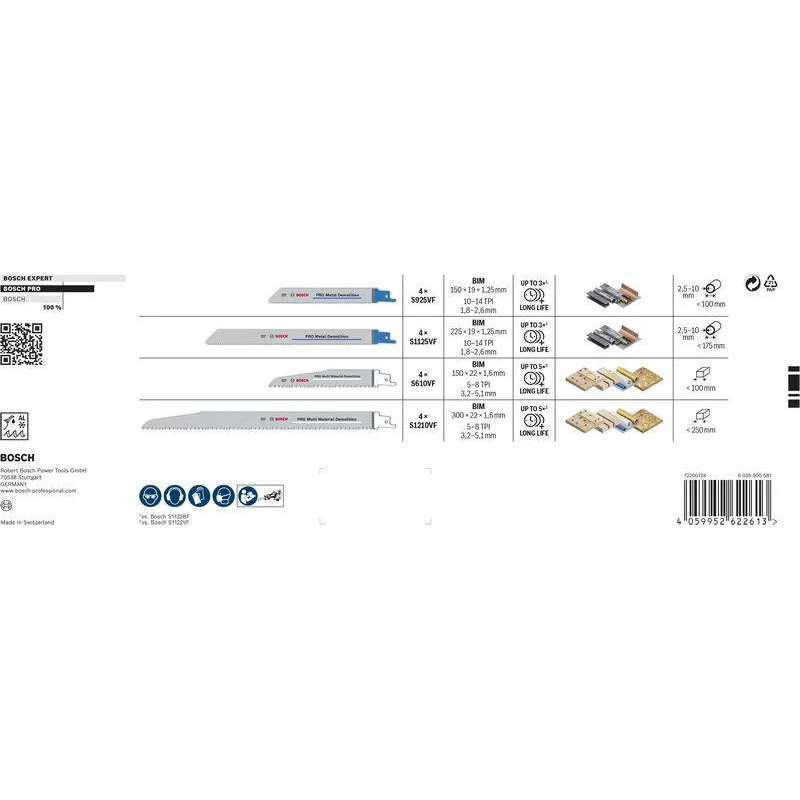 Bosch PRO Tough Box Demolition Sabre Saw Blade Set 16-Piece