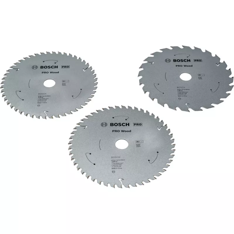 BOSCH POWERTOOLS PRO Wood Cordless Circular Saw Blade 165 mm (3-Piece Promo Pack)