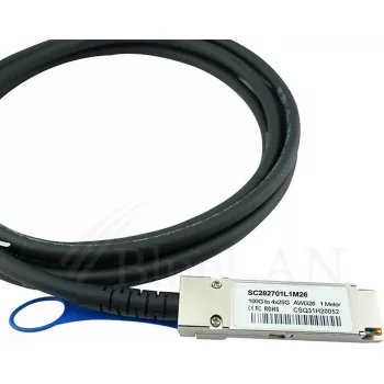BlueOptics Q28-4S28-DAC-1M-AO-BL Compatible Avago QSFP28 to 4x SFP28 Direct Attach Breakout Cable, 1m, Passive, AWG26