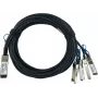 BlueOptics Compatible MRV QSFP28-4SFP28-DAC-1M BlueLAN Passive 100GBASE-CR4 QSFP28 to 4x25GBASE-CR SFP28 Direct Attach Breakout Cable, 1 Meter, AWG26 (Q28-4S28-DAC-1M-MV-BL)