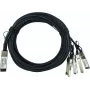 BlueOptics 40G QSFP+ to 4x SFP+ Passive Direct Attach Copper Breakout Cable, 3m, Blue