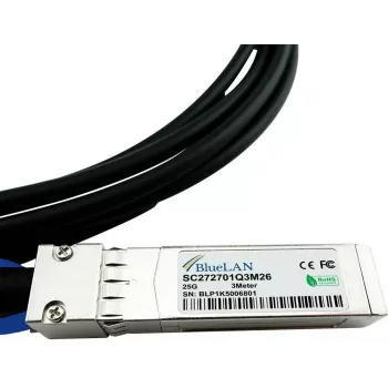 BlueOptics Lenovo AV1Y Ühilduv BlueLAN 25GBASE-CR Passiivne SFP28 Otsesiiniühenduse Kaabel, 5m, AWG26
