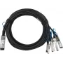 BlueOptics Dell EMC Ühilduv BlueLAN QSFP28 to 4xSFP28 Passiivne Otseselt Ühendatav Vaskhargnemiskaabel, 1m, Must