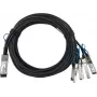 BlueOptics HPE Q9S72A Ühilduv BlueLAN Passiivne 100GBASE-CR4 QSFP28 kuni 4x25GBASE-CR SFP28 Otsesiirdeline Hargnemiskaabel, 1m, AWG26