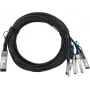 BlueOptics MikroTik XQ+BC0002-XS+ ühilduv BlueLAN QSFP28 hargnemisotsese ühenduse kaabel (DAC) - Passiivne 100 Gigabit to 4x25 Gigabit Twinaxial Copper, QSFP28 to 4xSFP28, 0.5 m