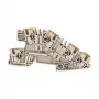 Weidmüller AITB 2.5 BB L-L-PE paigaldusklemmliist, PUSH IN, 3-potentsiaaliga, 2,5 mm², must