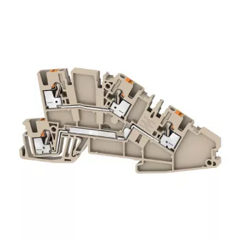 Weidmüller AITB 2.5 L-L Paigaldusklemmliist, kruviühendus, 4 ühendust, 500V, 24A, 2,5 mm², tume beež