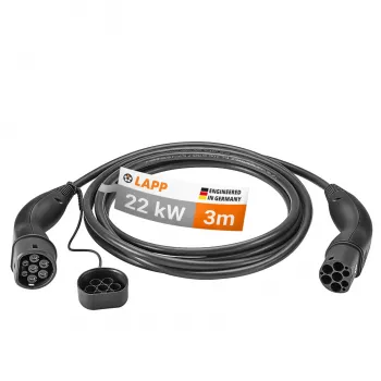 Lapp Mobility Type 2 EV Charging Cable 22 kW 3 m Black