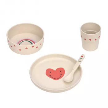 Lassig Happy Rascals Heart Lavender 5-osaline laste nõude komplekt