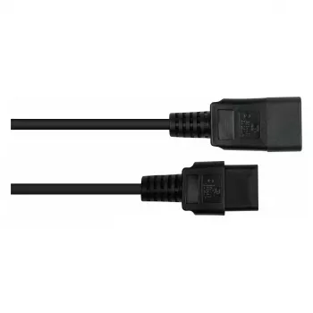 Kabelmeister Power Extension Cable C20 to C19, Black, 1.5m