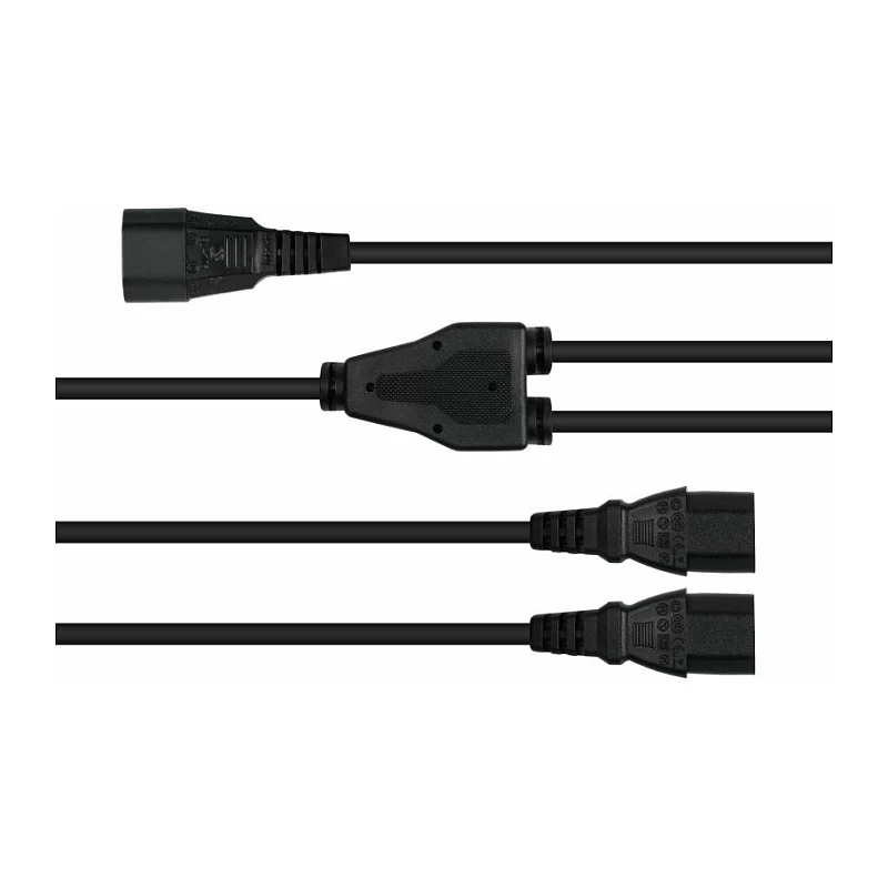 Kabelmeister Y-toitejaoturkaabel C14 - 2x C13, 0,2 m, must