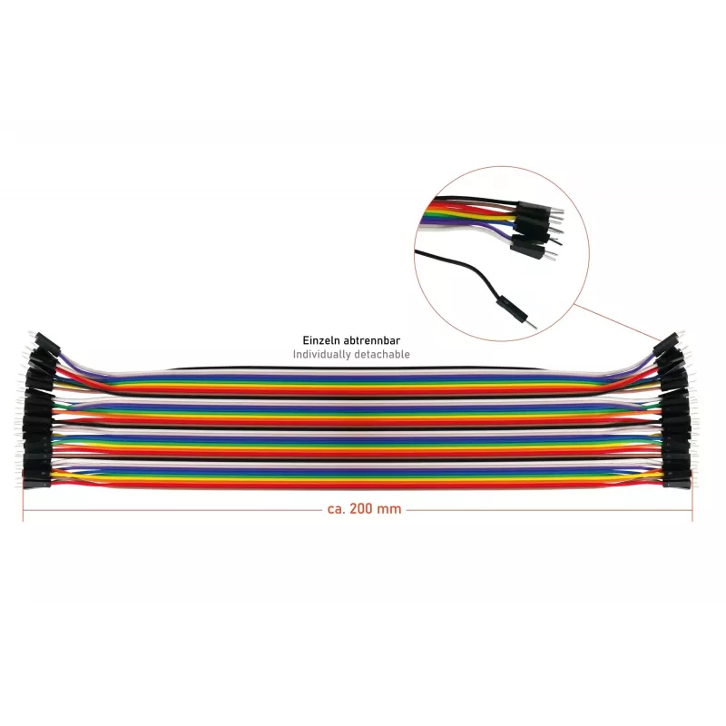 kabelmeister® Jumper Wire 40-Pin eraldatavad juhtmed Arduino, Raspberry Pi jne jaoks, isane-isane