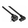 Kabelmeister Power Cable Schuko Type E+F 90° Angled to IEC C15 Right-Angled, 2m, Black