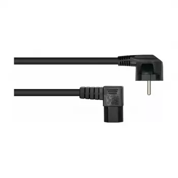 kabelmeister toitejuhe Schuko pistik tüüp E+F (90° nurga all) C15 kuumaseadme ühenduspistikuga (täisnurkne), 1,8 m, must