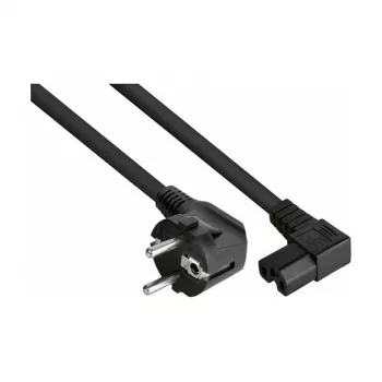 kabelmeister toitejuhe Schuko pistik tüüp E+F (90° nurga all) C15 kuumaseadme ühenduspistikuga (täisnurkne), 1,8 m, must