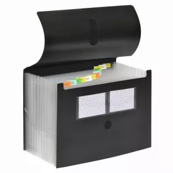 FolderSys Expanding File 12 Compartments Black