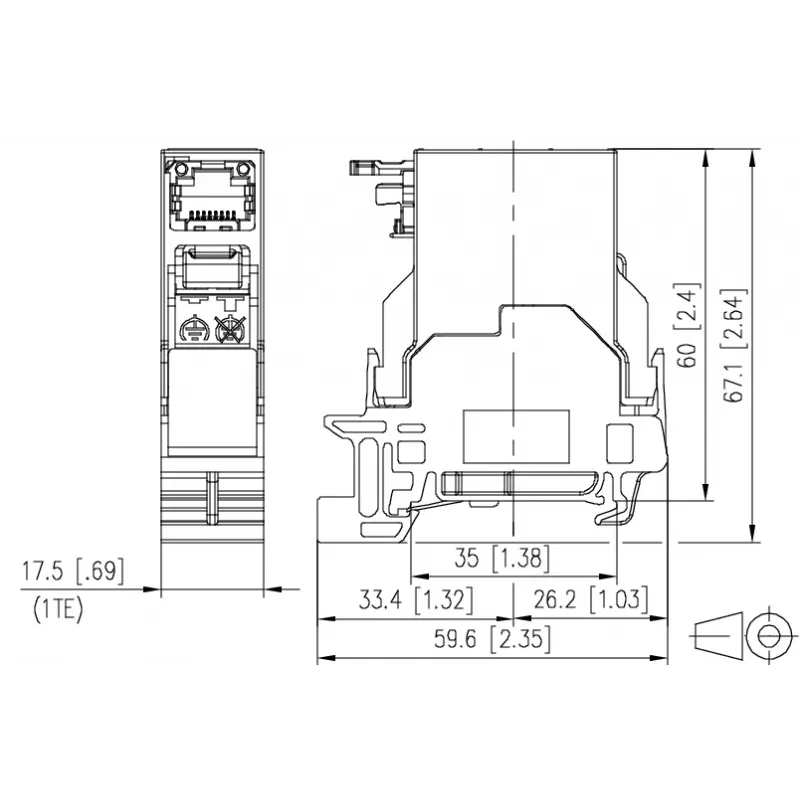 METZ CONNECT RJ45 Keystone Module Cat.6A STP Grey (RAL 7035) 1401906113KE