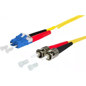 METZ CONNECT OpDAT Patch Cable OS2 LC-D/2xST SM 2m Yellow I-V(ZN)H 9/125µm