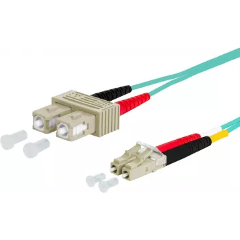 METZ CONNECT OpDAT Patch Cable SC Duplex to LC Duplex OM3 5m Aqua
